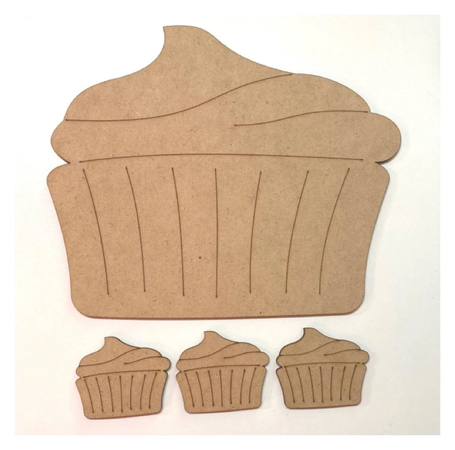 Cup Cake MDF Shape DIY Raw Cut Out Art Craft Décor - The Renmy Store Homewares & Gifts