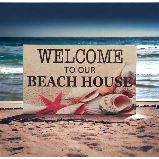 Welcome To Our Beach House Sign - The Renmy Store Homewares & Gifts 