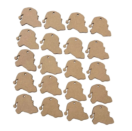 Santa Set of 20 Hanging Tag MDF Wooden DIY Craft - The Renmy Store Homewares & Gifts