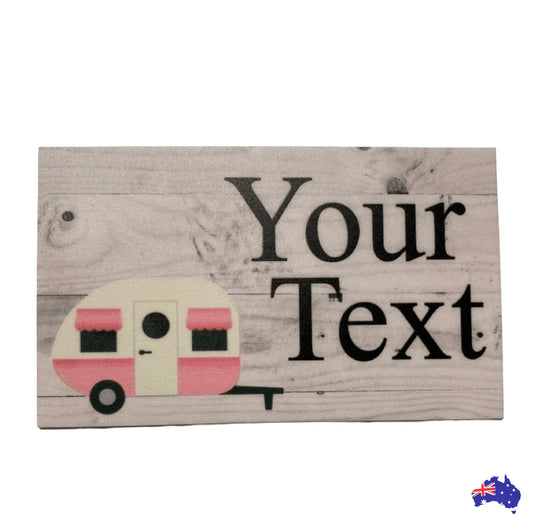 Caravan Vintage Chic Retro Custom Personalised Sign - The Renmy Store Homewares & Gifts