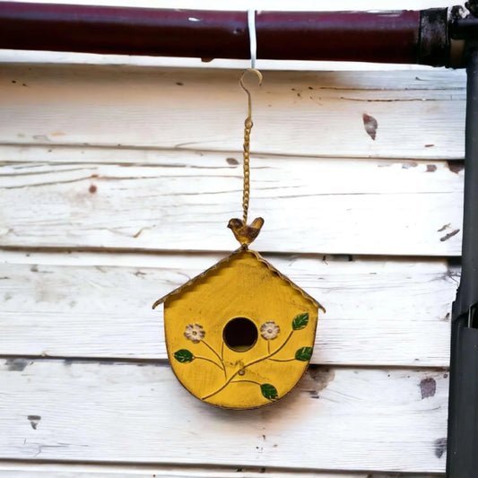 Bird House Birdhouse Vintage Yellow - The Renmy Store Homewares & Gifts