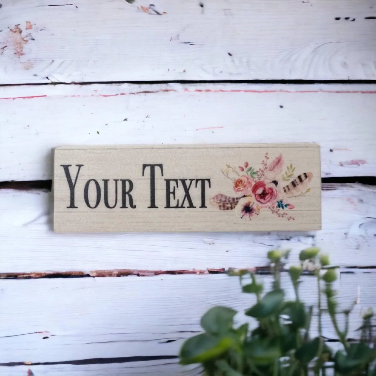 Feather Flower Custom Personalised Bohemian Sign - The Renmy Store Homewares & Gifts