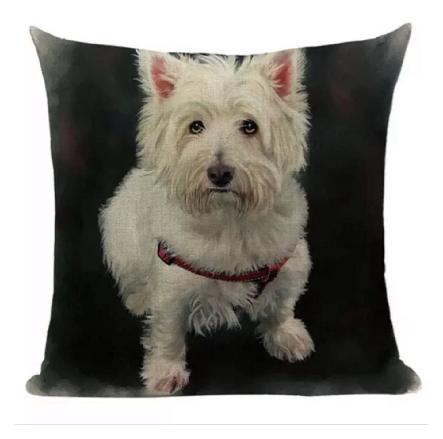 Cushion Pillow Terrier Dog White Peggy - The Renmy Store Homewares & Gifts