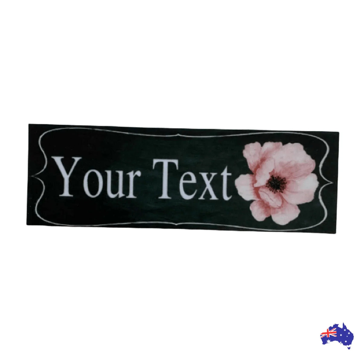 Custom Personalised Vintage Black Pink Flower Sign - The Renmy Store Homewares & Gifts