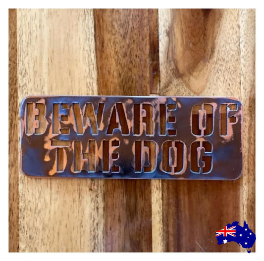 Beware of The Dog Steel Metal Sign - The Renmy Store Homewares & Gifts