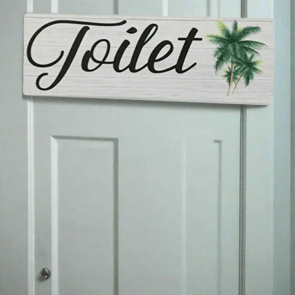 Tropical Palm Trees Door Room Sign Toilet Laundry Bathroom - The Renmy Store Homewares & Gifts