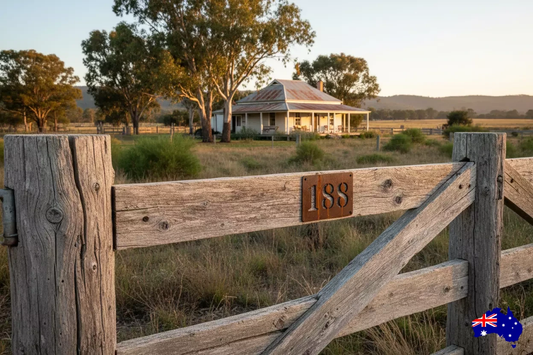 Custom House Number Sign - Personalised Rusty Metal Steel Sign - Australian Made