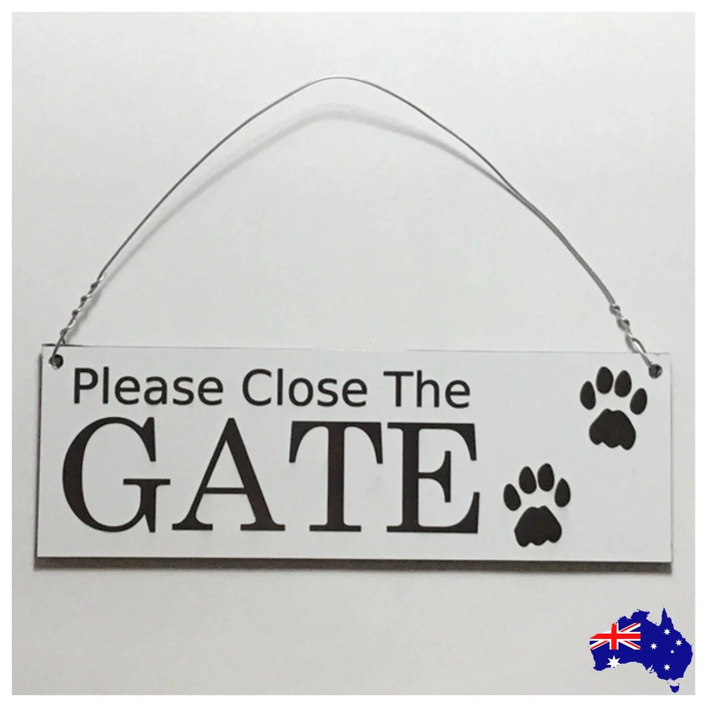 Please Close The Gate Classic Black White Sign - The Renmy Store Homewares & Gifts