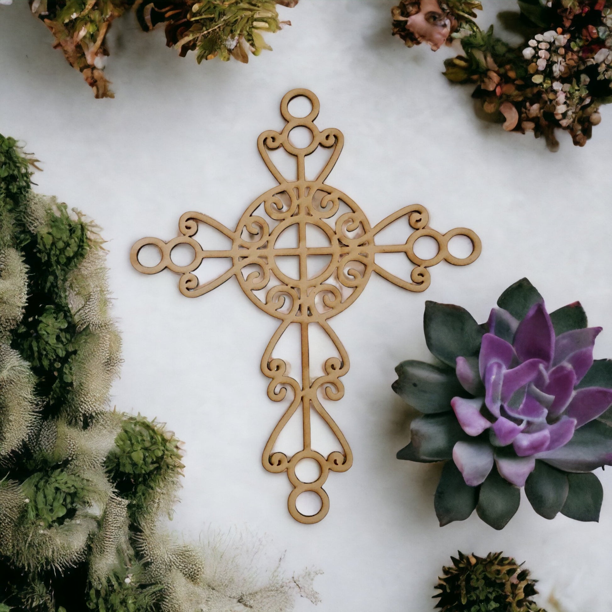 Decorative Cross MDF Timber DIY Raw - The Renmy Store Homewares & Gifts 