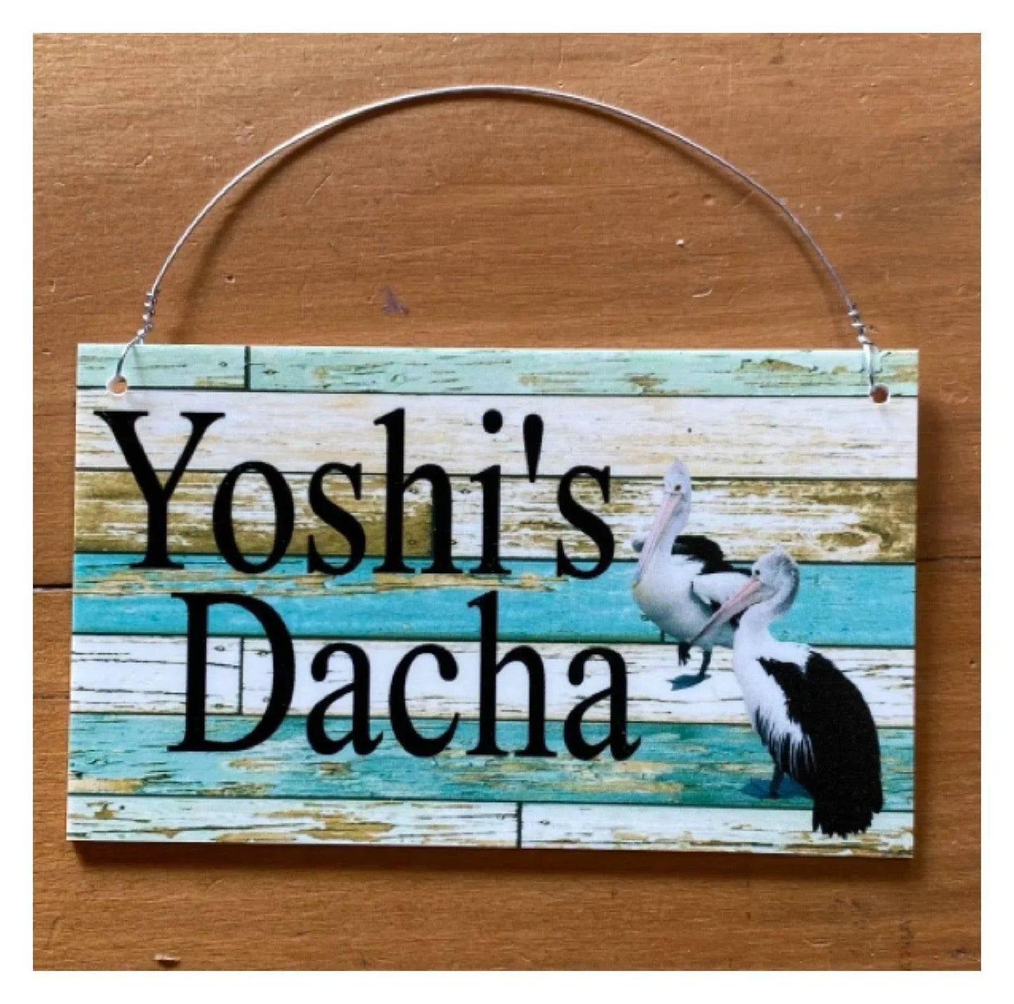 Pelican Bird Coastal Personalised Custom House Garden Sign - The Renmy Store Homewares & Gifts