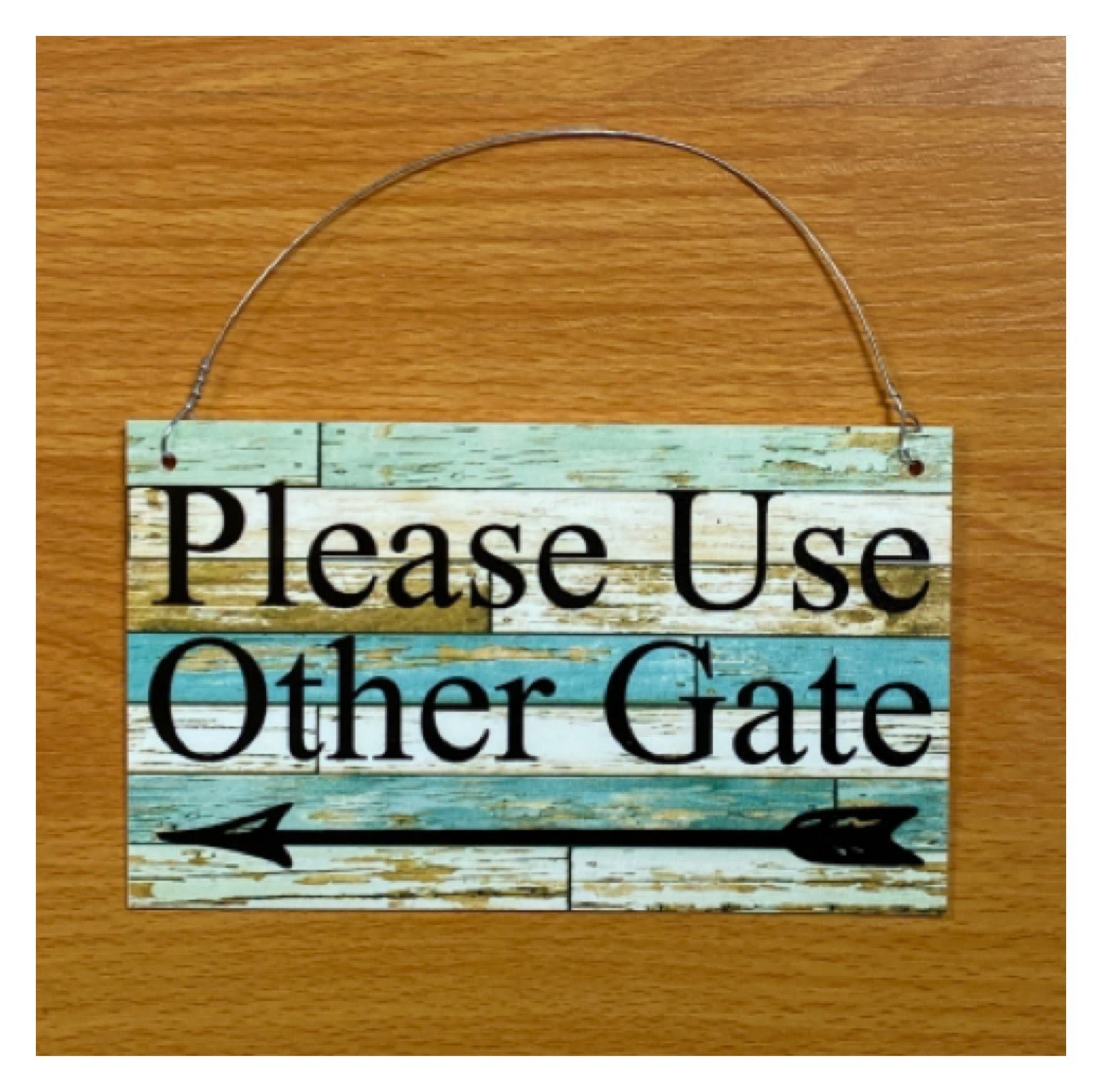 Custom Personalised Arrow Rustic Blue Sign - The Renmy Store Homewares & Gifts 