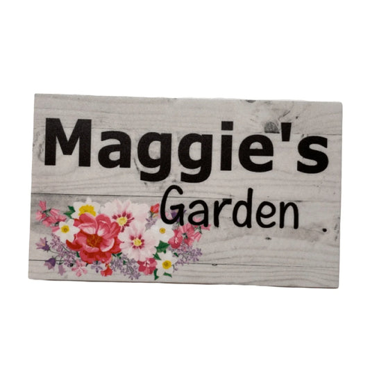 Garden Floral Pretty Personalised Custom Sign - The Renmy Store Homewares & Gifts
