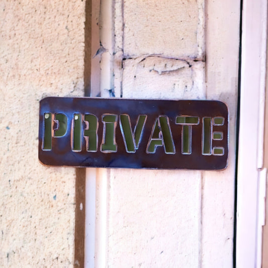 Private Steel Metal Sign - The Renmy Store Homewares & Gifts 