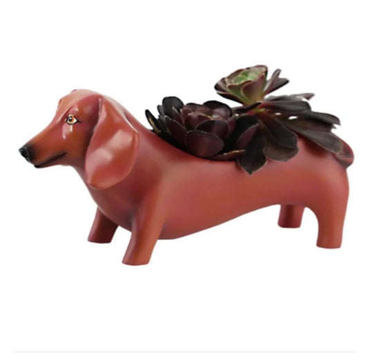 Dachshund Dog Tan Pot Planter Small - The Renmy Store Homewares & Gifts