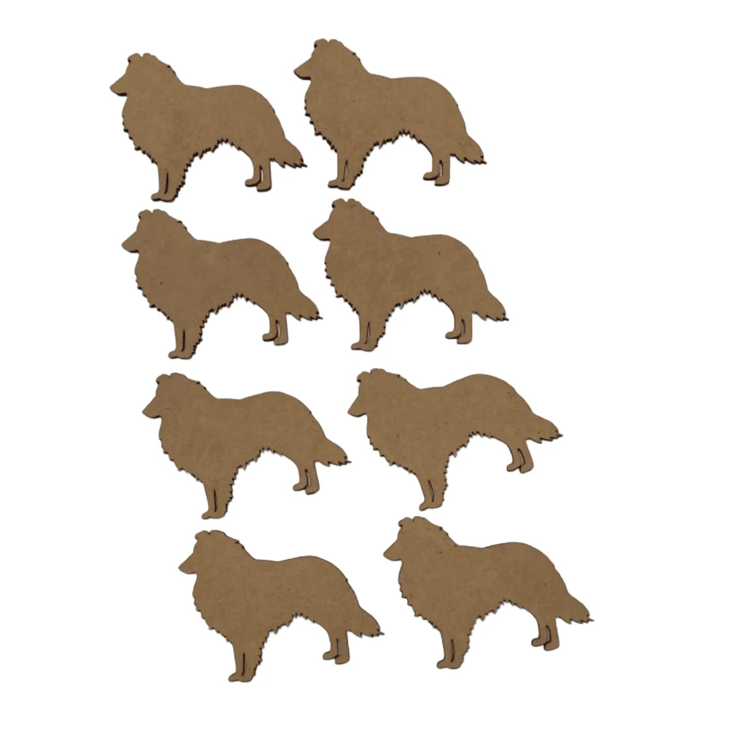 Dog Shetland Sheepdog x 8 MDF DIY Raw Cut Out Art Craft Décor - The Renmy Store Homewares & Gifts
