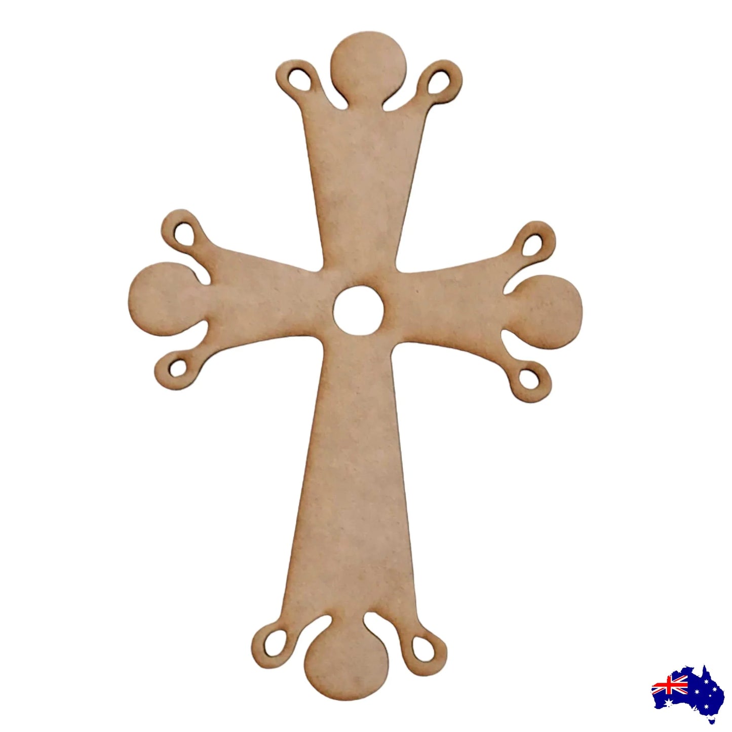 Cross with Drops MDF DIY Raw Cut Out Art Craft Decor - The Renmy Store Homewares & Gifts