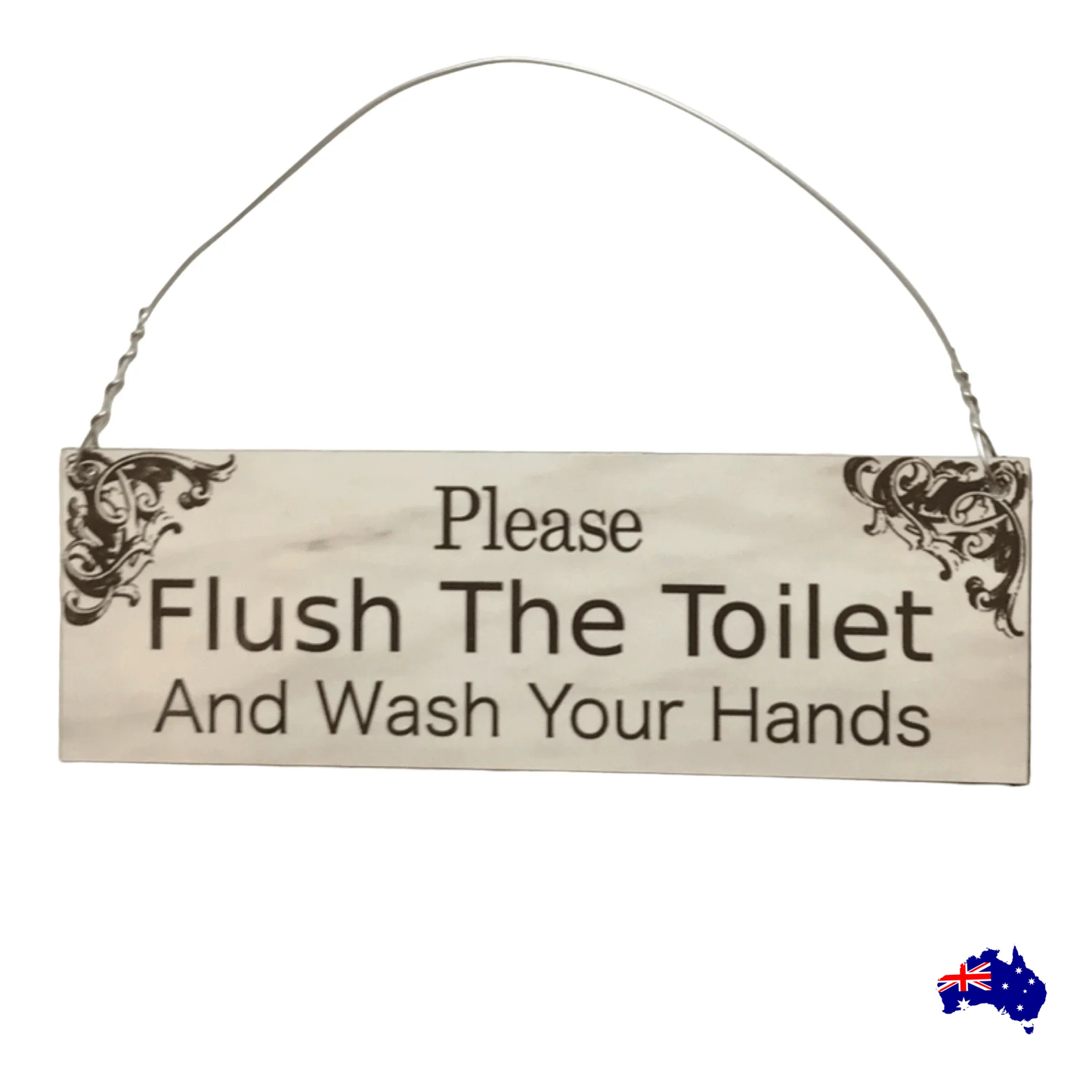 Flush Toilet Wash Your Hands Sign - The Renmy Store Homewares & Gifts