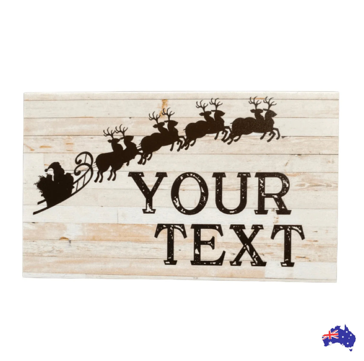 Christmas Santa Reindeer Custom Personalised Sign - The Renmy Store Homewares & Gifts