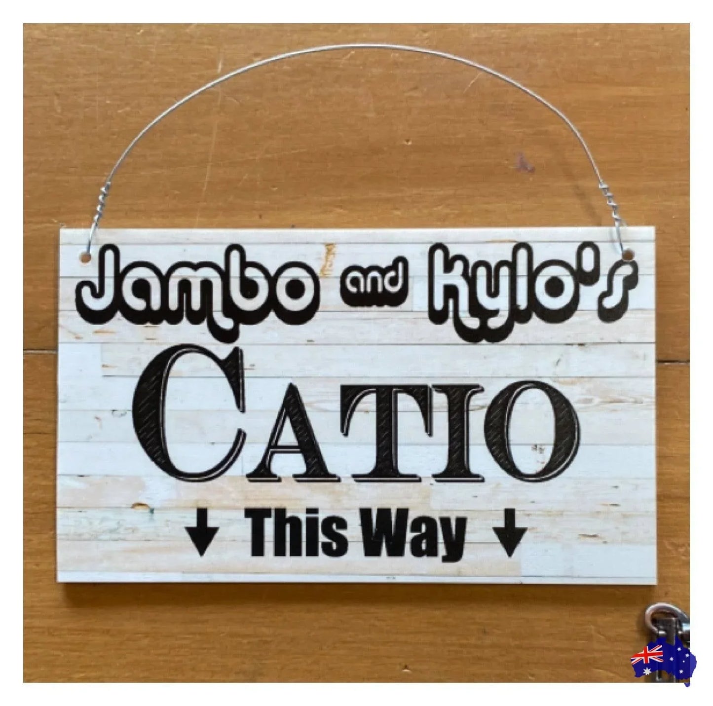 Cat Catio Enclosure Run Custom Personalised Name Sign - The Renmy Store Homewares & Gifts