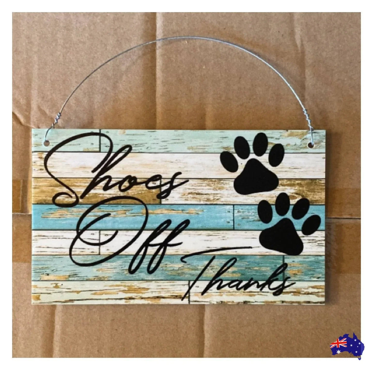 Dog Cat Paws Pet Blue Script Custom Sign - The Renmy Store Homewares & Gifts