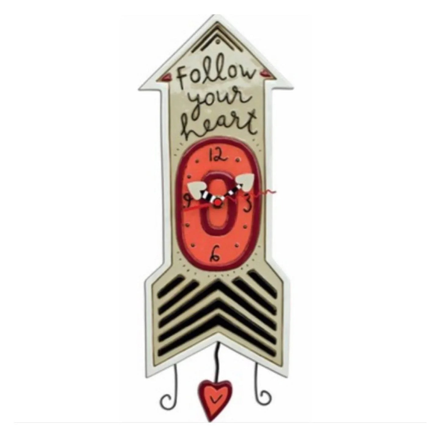 Clock Wall Follow Your Heart Allen Designs Pendulum - The Renmy Store Homewares & Gifts