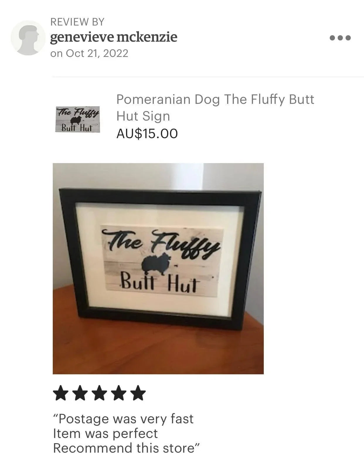 Pomeranian Dog Fluffy Butt Hut Sign - The Renmy Store Homewares & Gifts