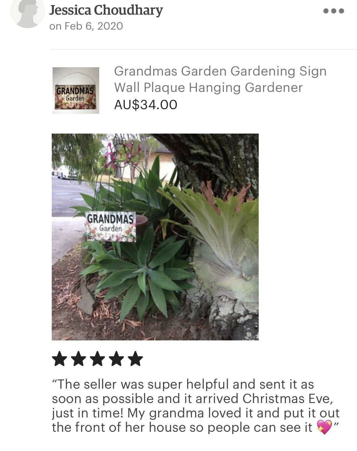 Grandmas Garden Sign Floral - The Renmy Store Homewares & Gifts