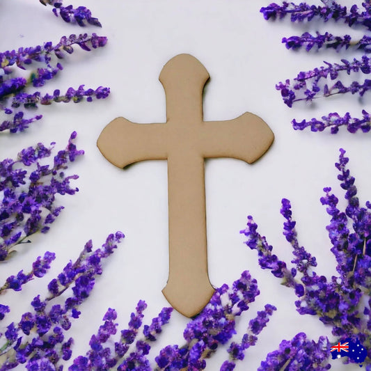 Cross MDF Rounded Timber DIY Raw Craft - The Renmy Store Homewares & Gifts