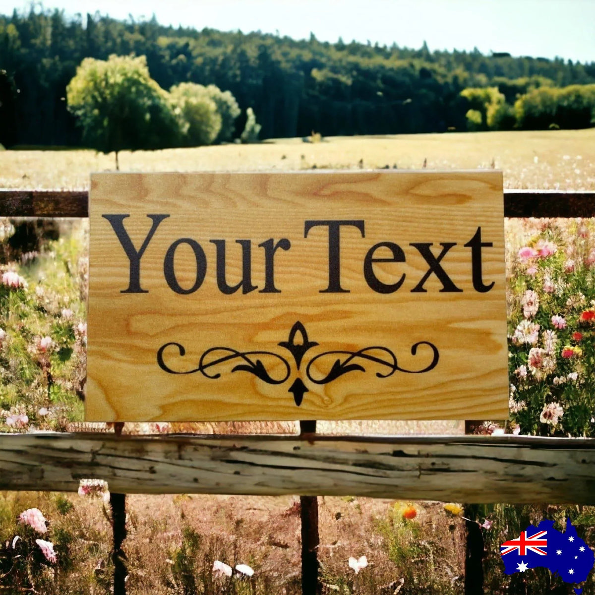 Timber Style Your Text Custom Wording Sign - The Renmy Store Homewares & Gifts