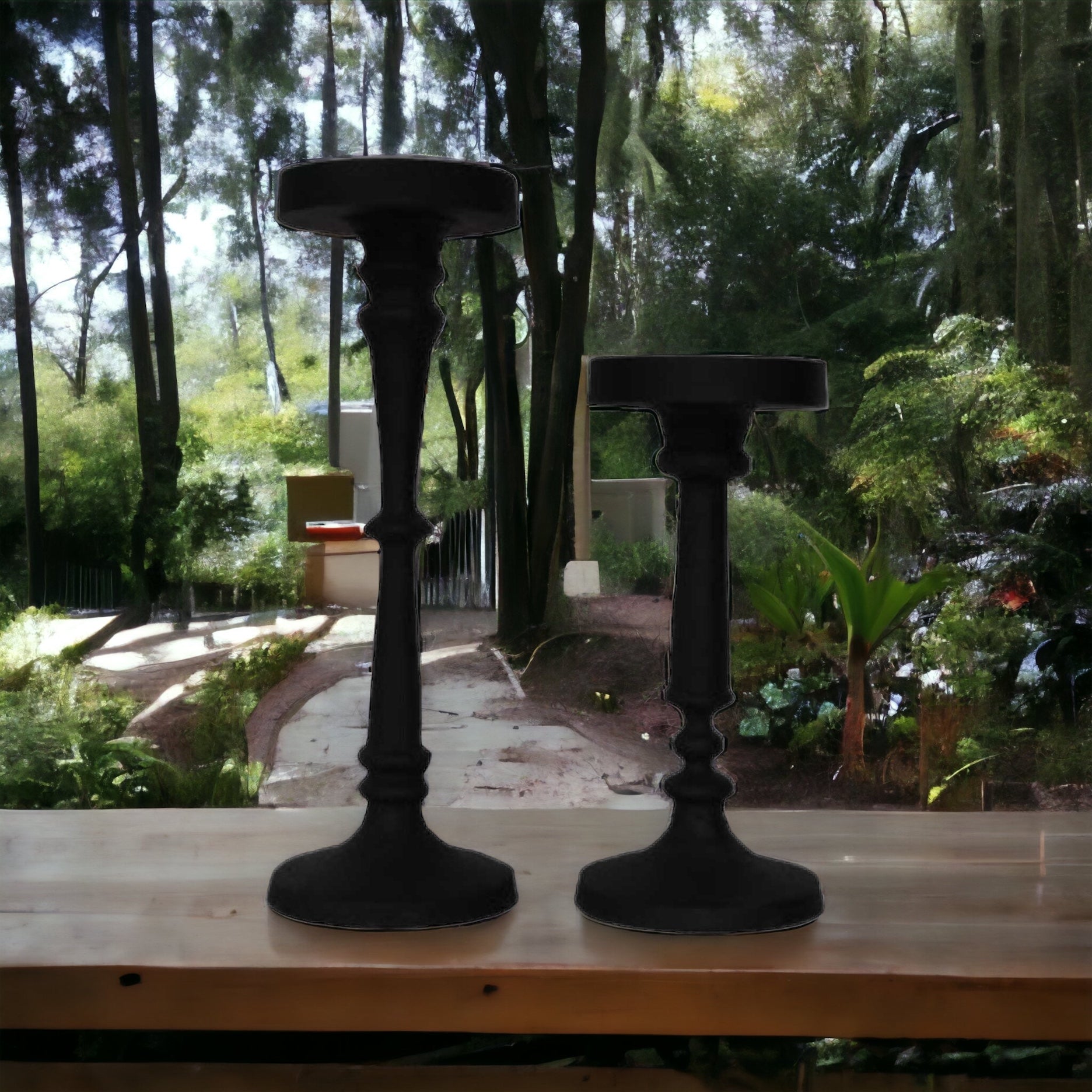Candle Stick Holder Set Rustic Cast Iron - The Renmy Store Homewares & Gifts 