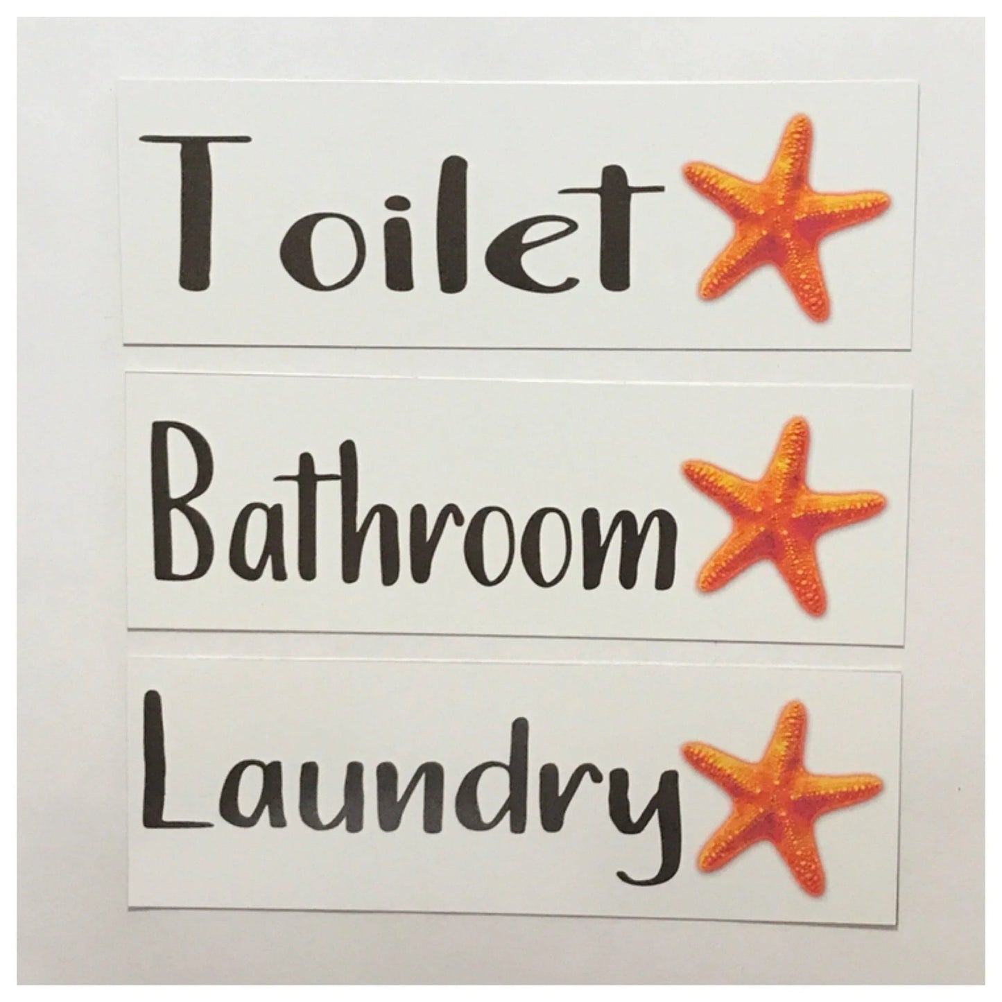 Starfish Orange Beach Door Sign Toilet Laundry Bathroom - The Renmy Store Homewares & Gifts