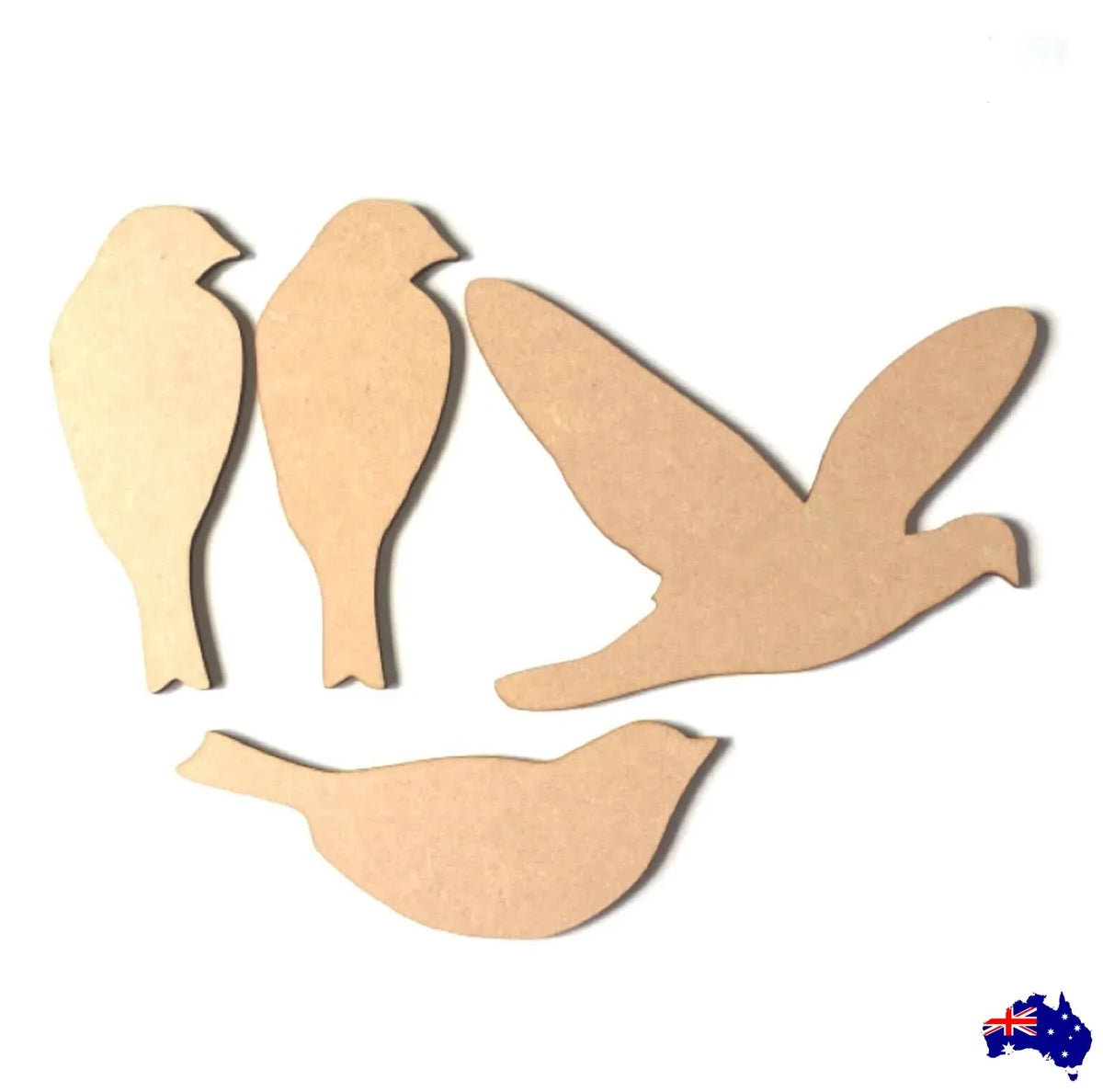 Bird Bird Mosaic Set of 4 Raw MDF Wooden DIY Craft - The Renmy Store Homewares & Gifts