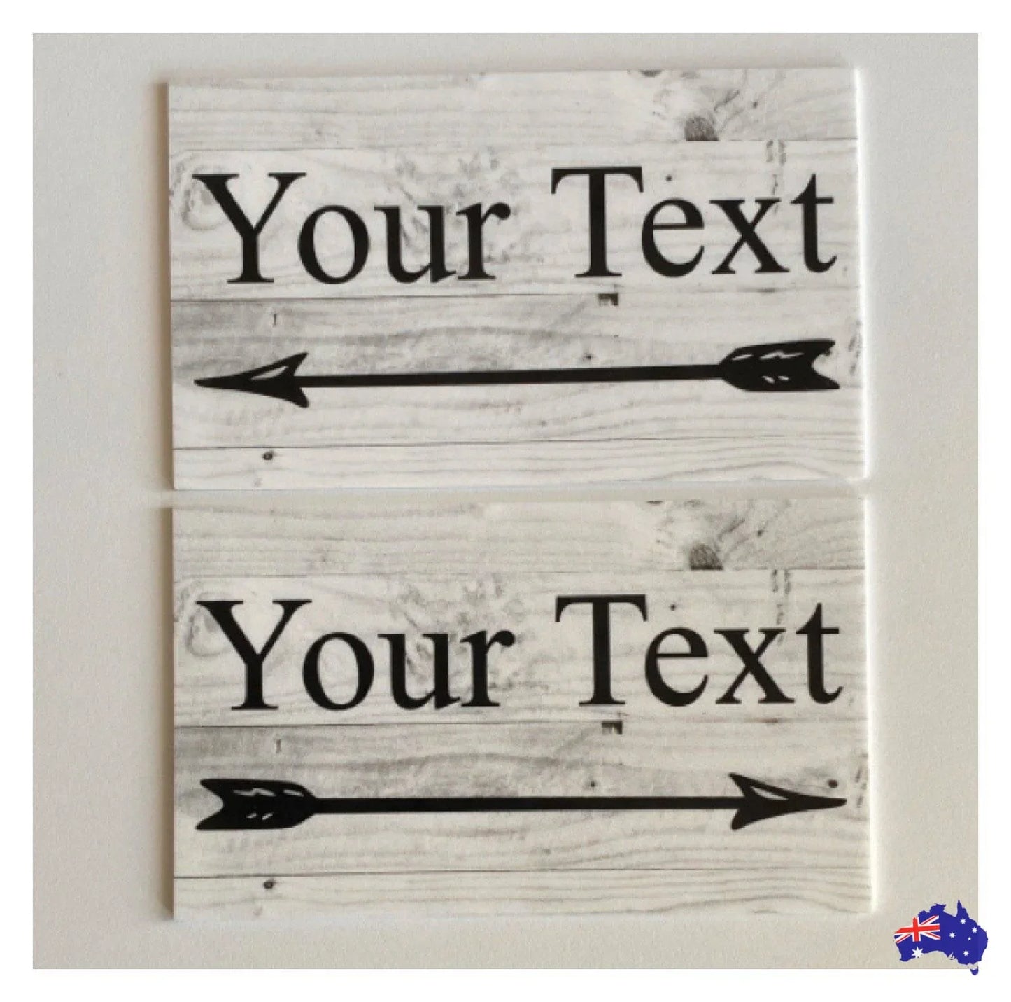 Custom Personalised Arrow Rustic Grey Direction Sign - The Renmy Store Homewares & Gifts
