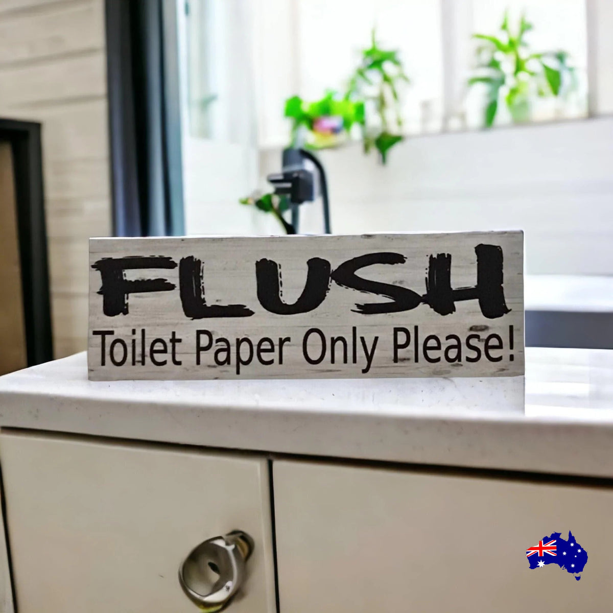 Flush Toilet Paper Only Please Sign - The Renmy Store Homewares & Gifts