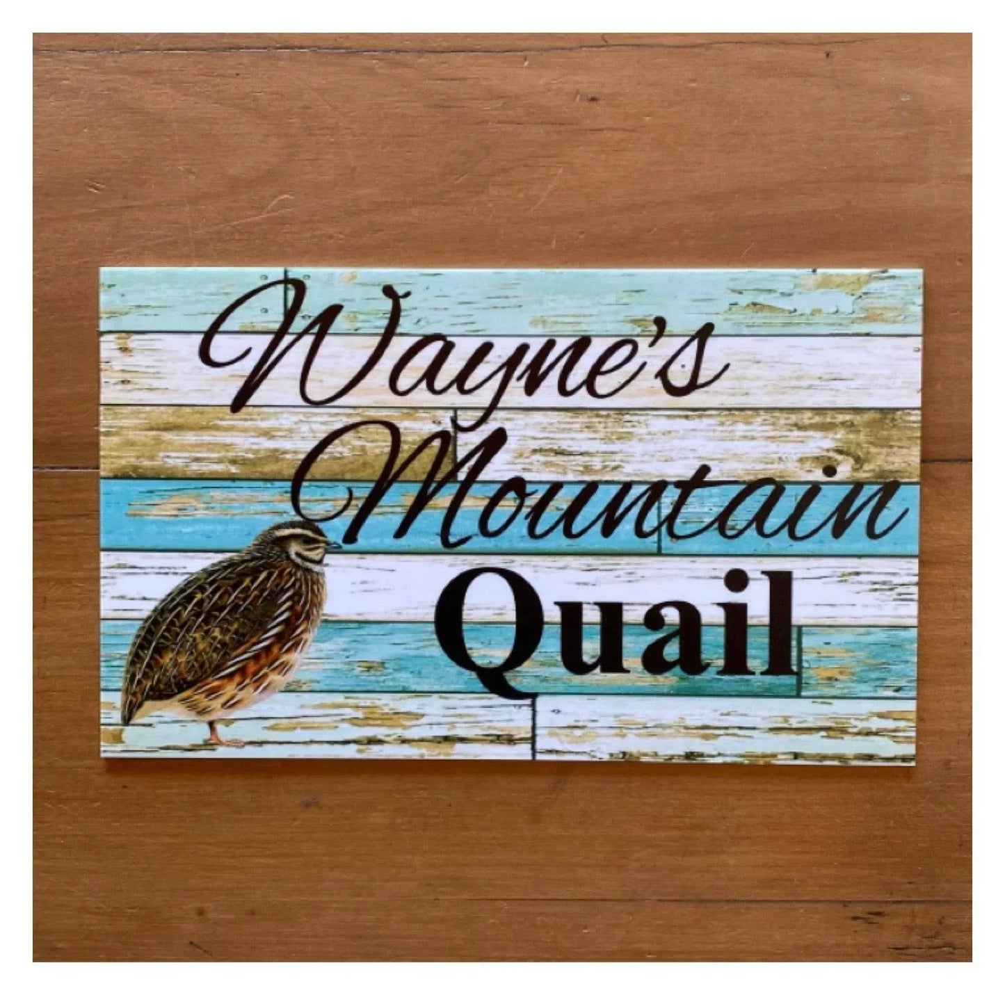 Quail Coop Custom Personalised Blue Sign - The Renmy Store Homewares & Gifts
