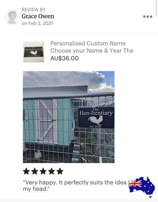 Rooster Chicken The Coop Personalised Custom Sign - The Renmy Store Homewares & Gifts