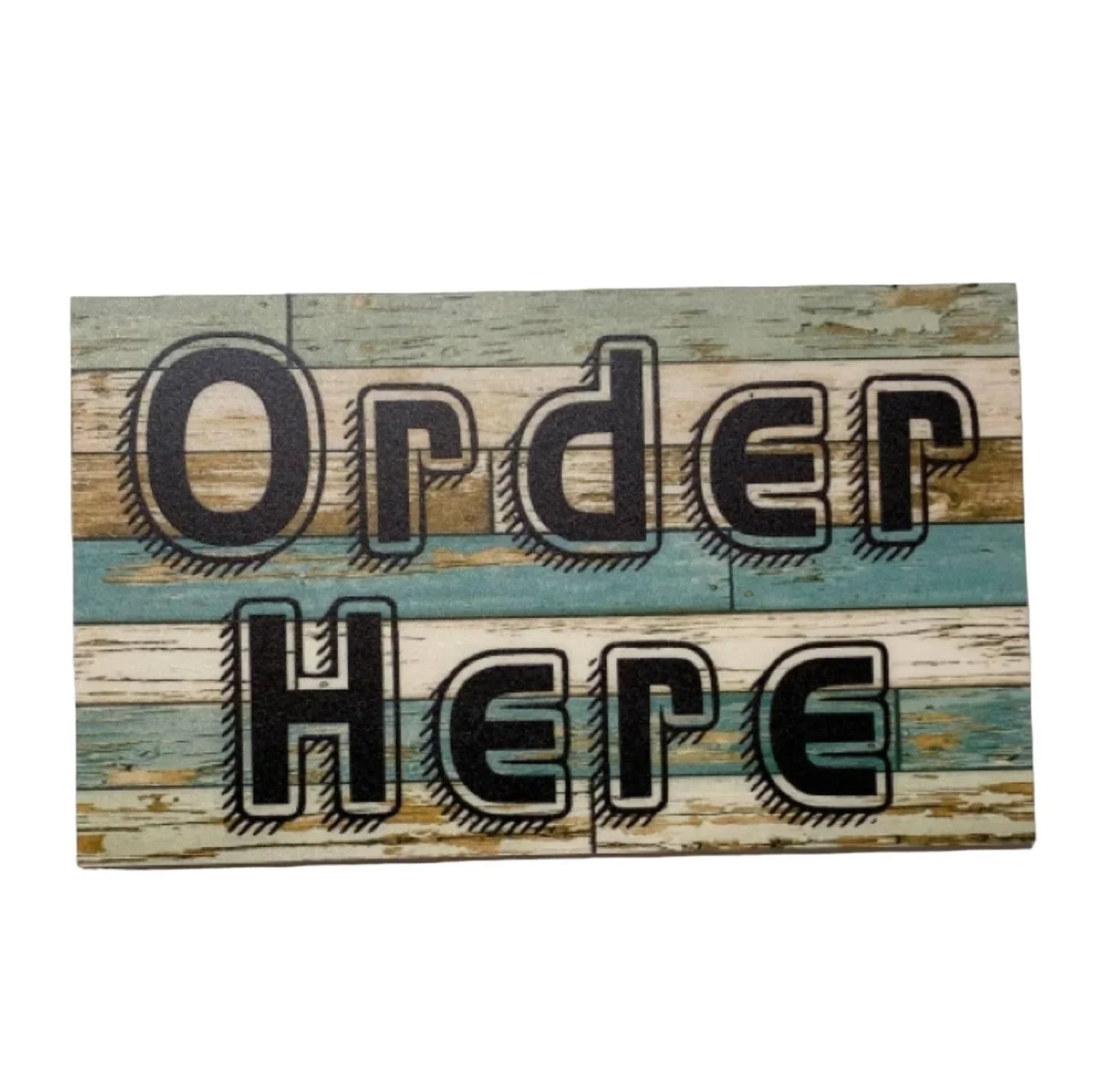 Order Here Café Business Restaurant Retro Blue Sign - The Renmy Store Homewares & Gifts