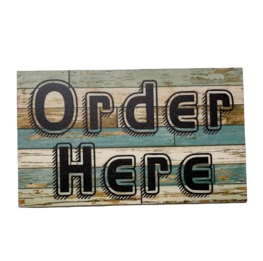 Order Here Café Business Restaurant Retro Blue Sign - The Renmy Store Homewares & Gifts