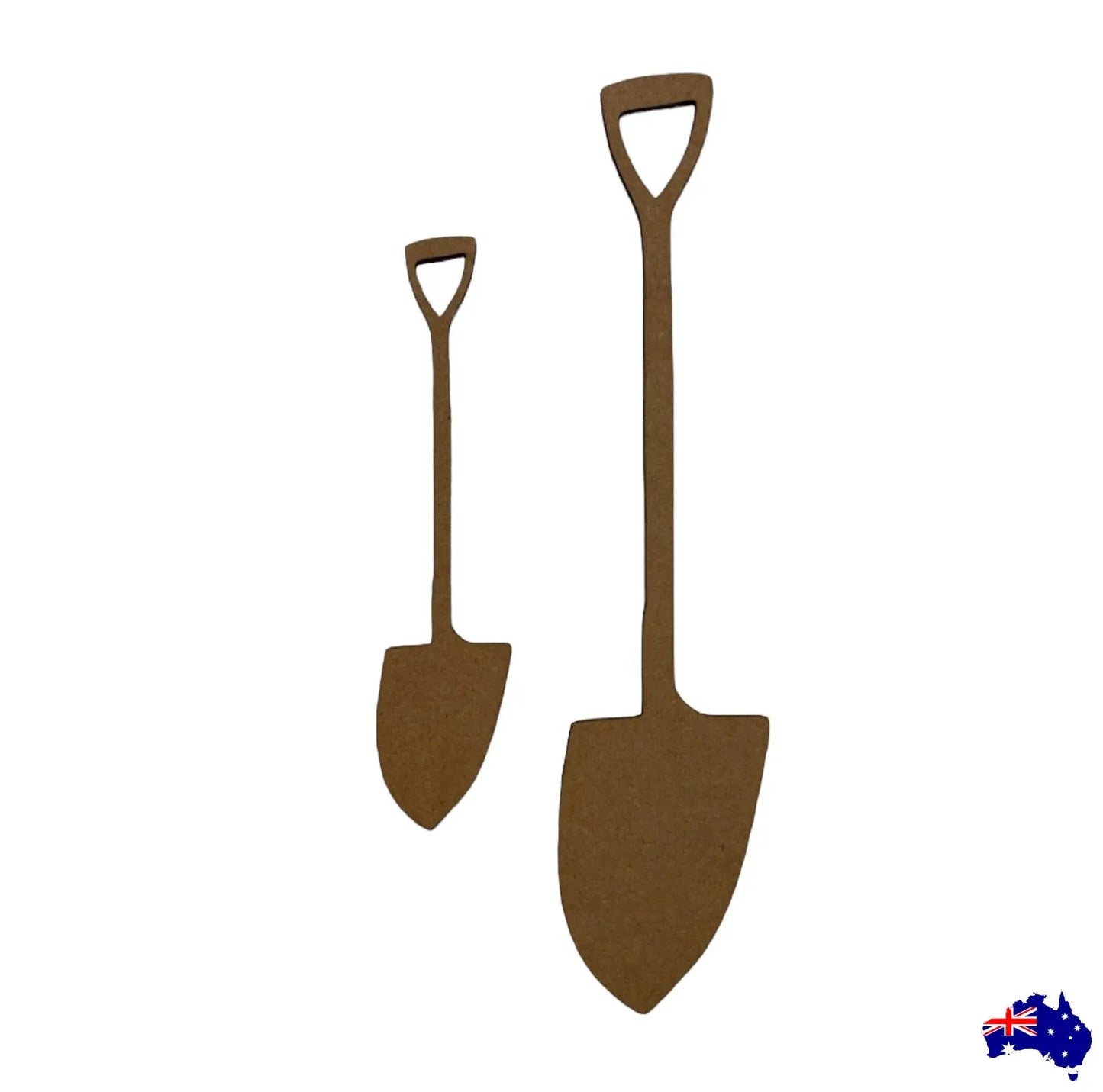 Spade Shovel x 2 Raw MDF Wooden DIY Craft - The Renmy Store Homewares & Gifts
