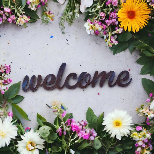 Welcome Steel Metal Sign - The Renmy Store Homewares & Gifts