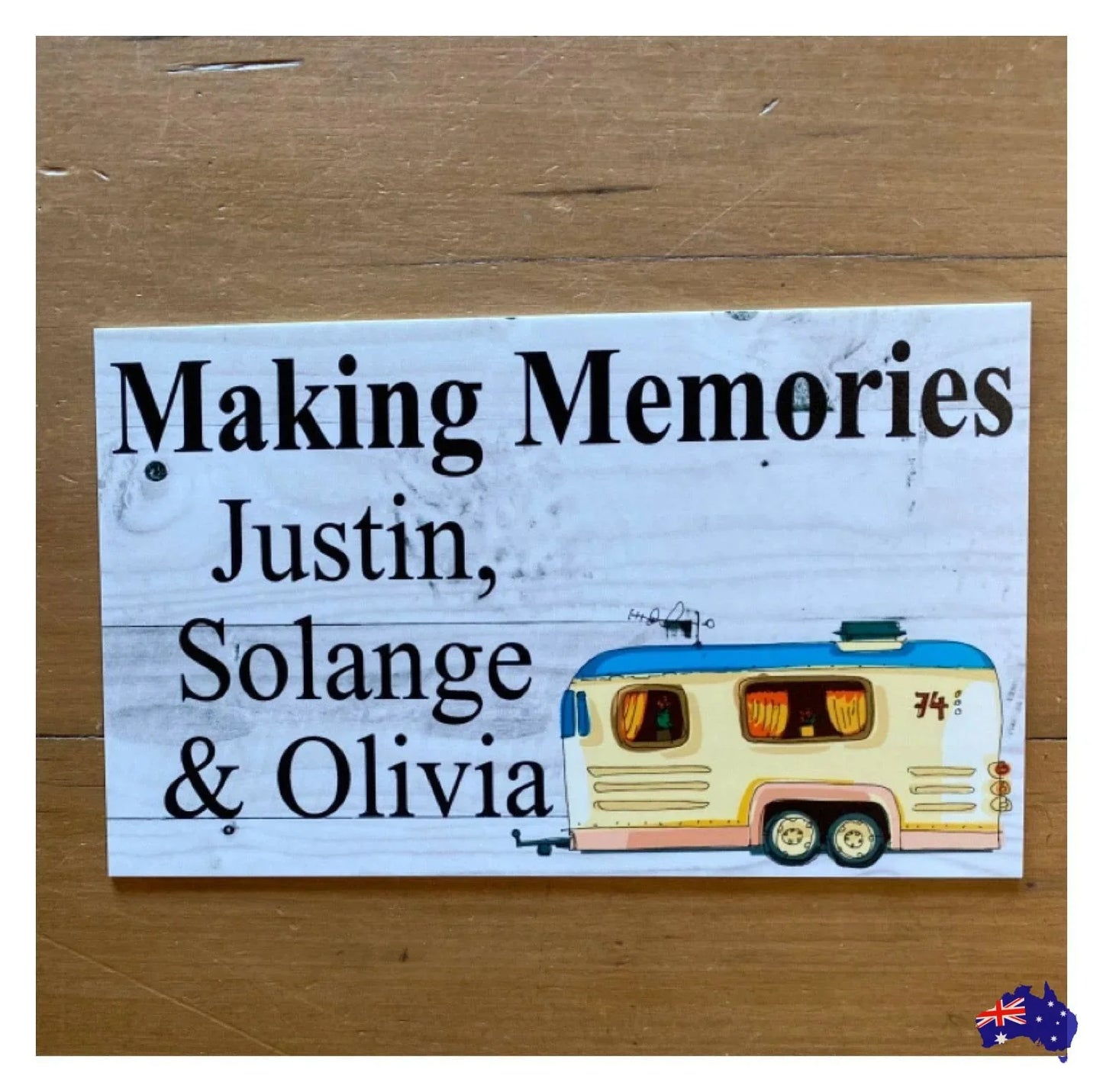 Caravan Vintage Retro Personalised Custom Camp Sign - The Renmy Store Homewares & Gifts