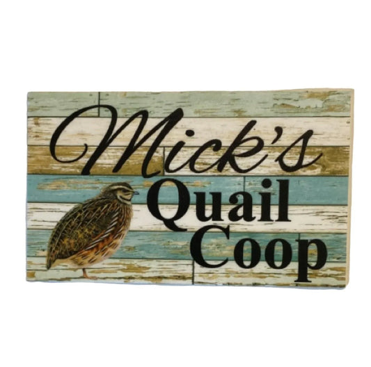 Quail Coop Custom Personalised Blue Sign - The Renmy Store Homewares & Gifts