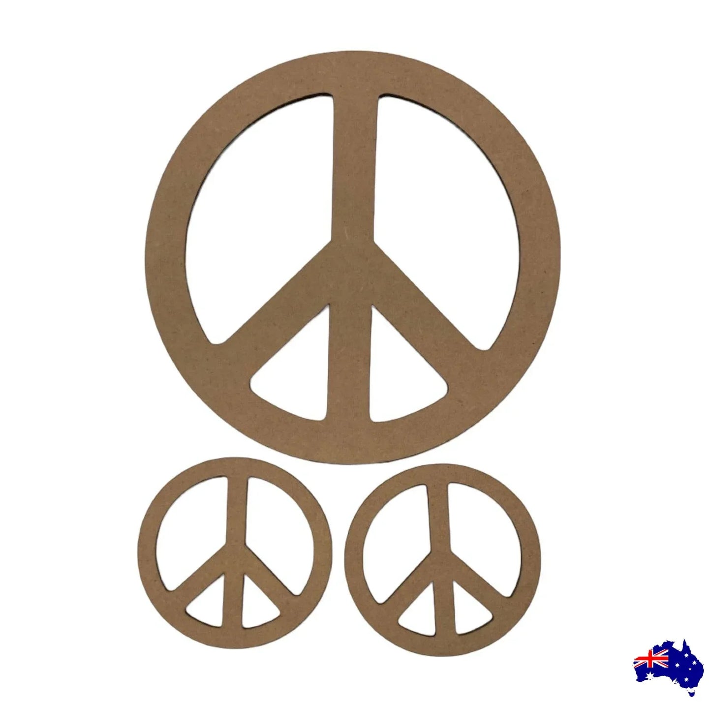 Peace Symbol Set of 3 MDF Wooden DIY Craft - The Renmy Store Homewares & Gifts