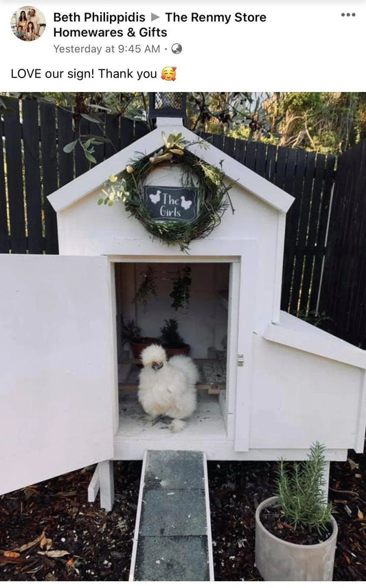 Silkie Chicken Hen Custom Sign - The Renmy Store Homewares & Gifts