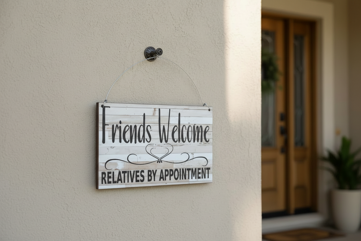 Friends Welcome Relatives By Appointment Sign Aussie Made Funny