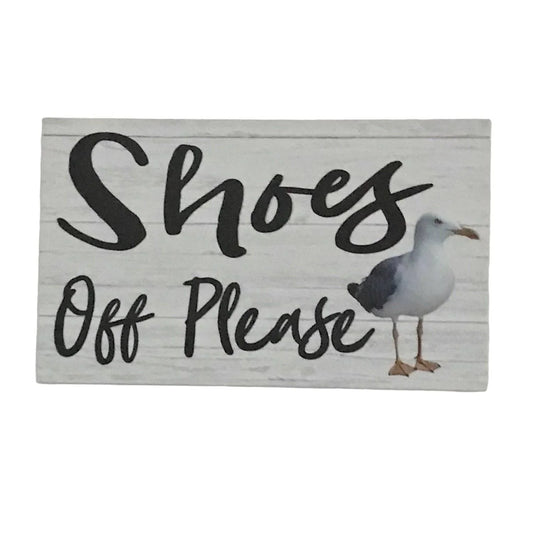 Shoes Off Please Coastal Seagull Sign - The Renmy Store Homewares & Gifts