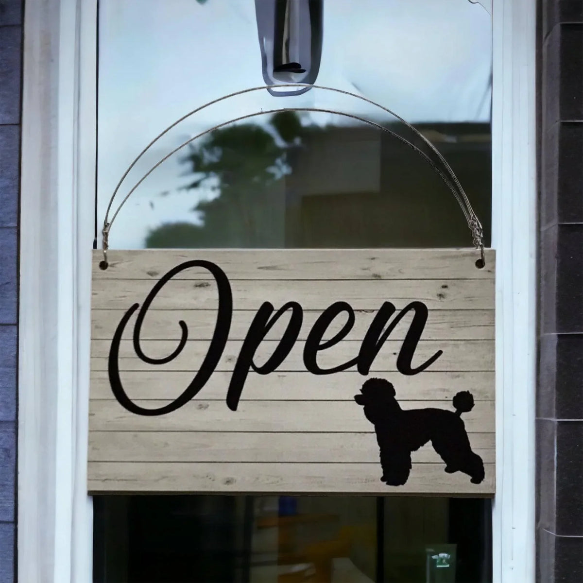 Poodle Open Closed Business Shop Cafe Dog Hanging - The Renmy Store Homewares & Gifts