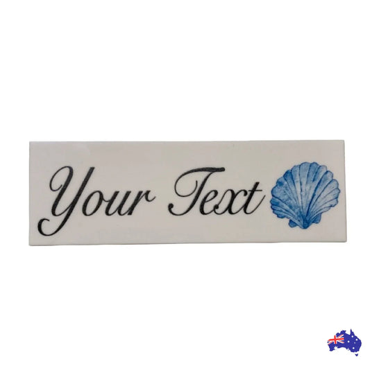 Custom Personalised Beach Shack Blue Shell Sign - The Renmy Store Homewares & Gifts
