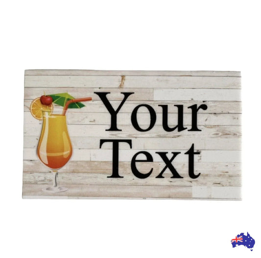 Cocktail Tropical Beach Personalised Custom Sign - The Renmy Store Homewares & Gifts