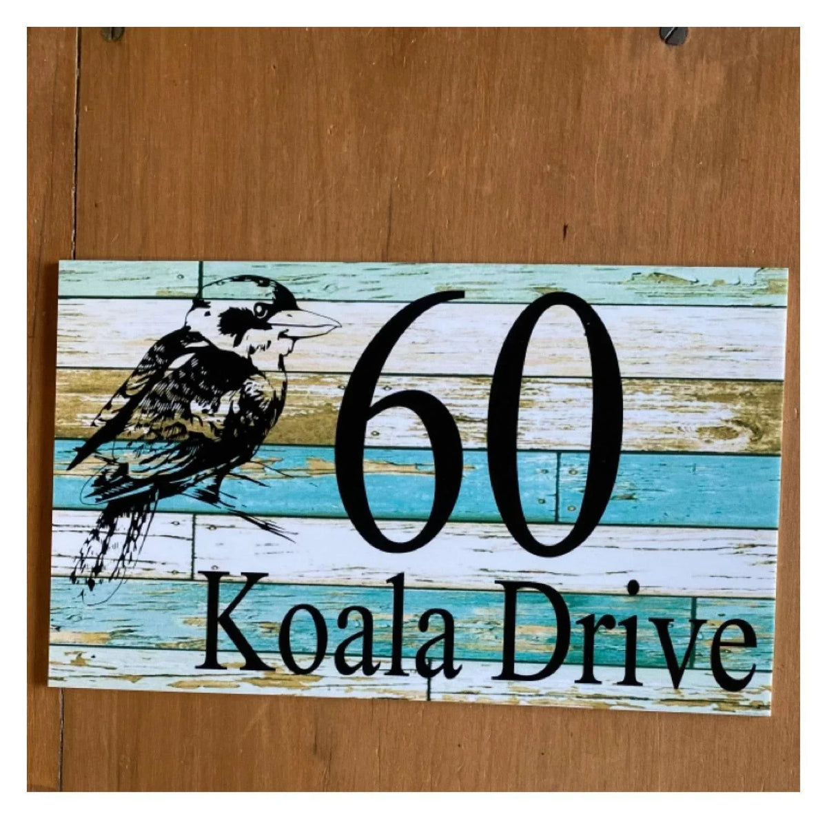 Kookaburra Bird Custom Personalised Blue Sign - The Renmy Store Homewares & Gifts